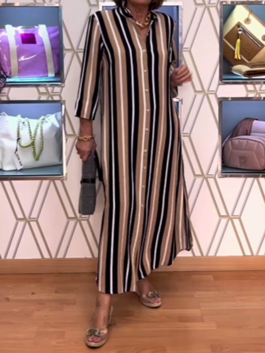 Striped Print Straight Dress