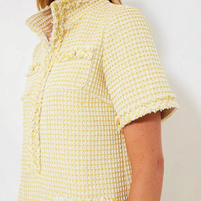 Demure Tweed Dress With Zipper Pockets