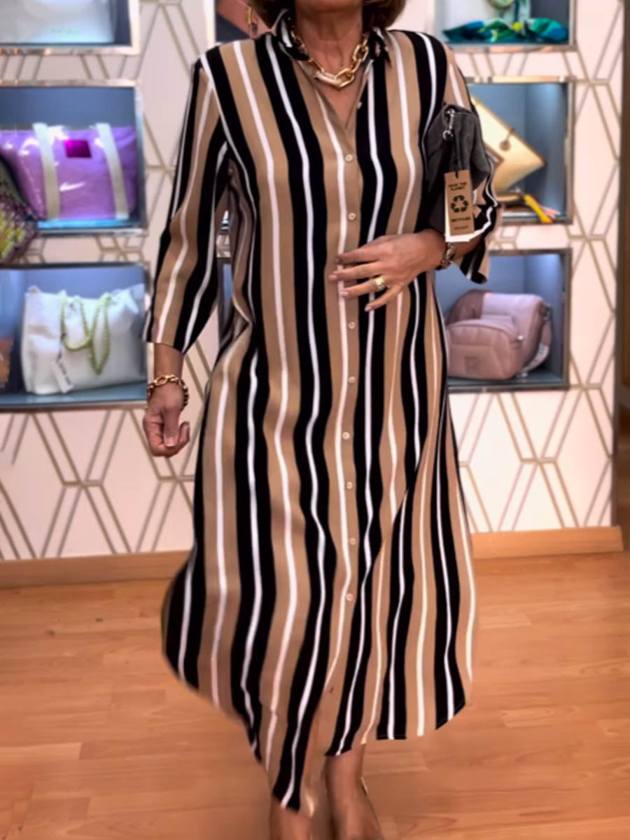 Striped Print Straight Dress