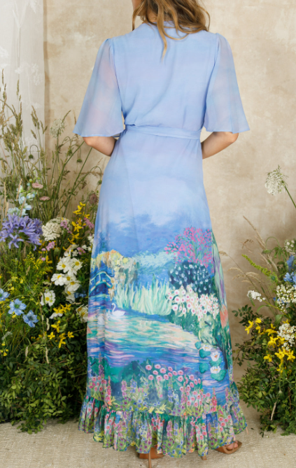 Fab Floral Wrap Chiffon Dress