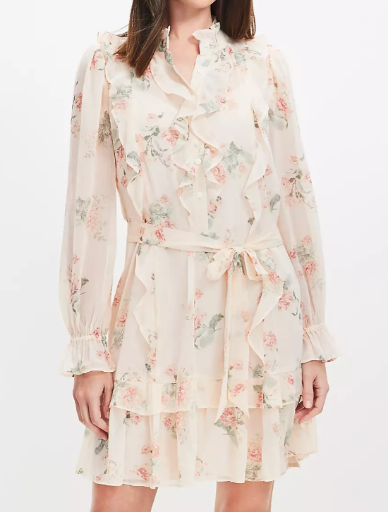 The Elegant Chiffon Floral Dress