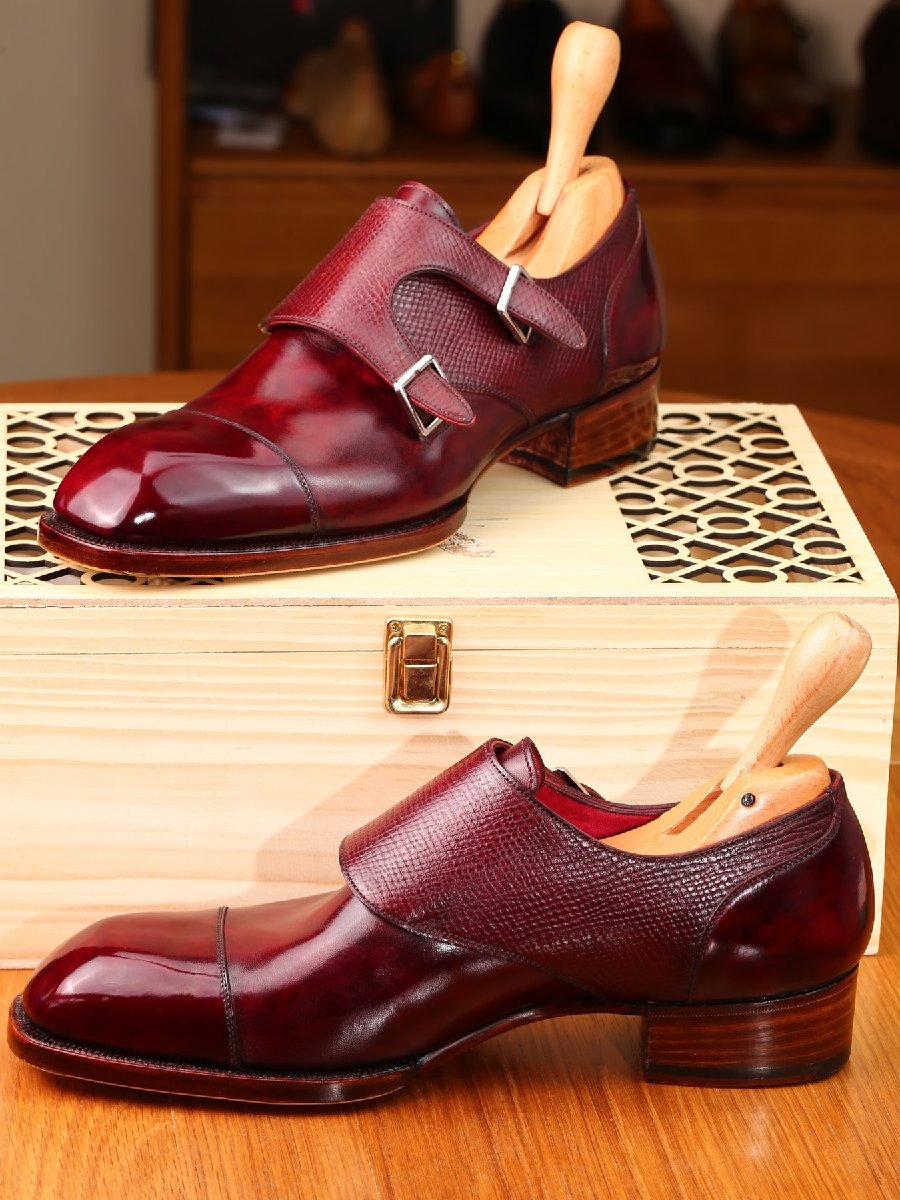 Double Buckle Formal Business Leather Shoes